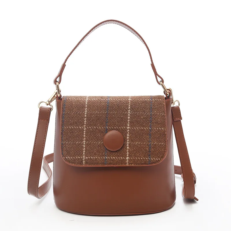 Новые женские клетчатые сумки мессенджеры из искусственной кожи кожанные