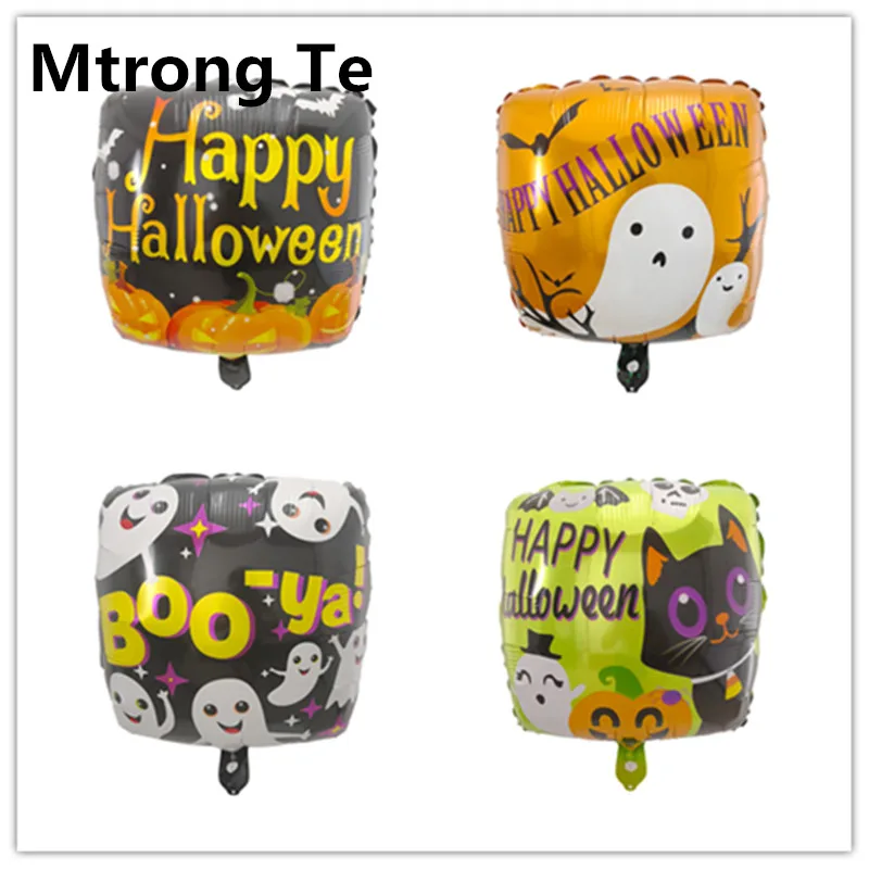 10 шт. Хэллоуин воздушные шары мультфильм квадратный Happy Halloween Гелиевый шар Дети