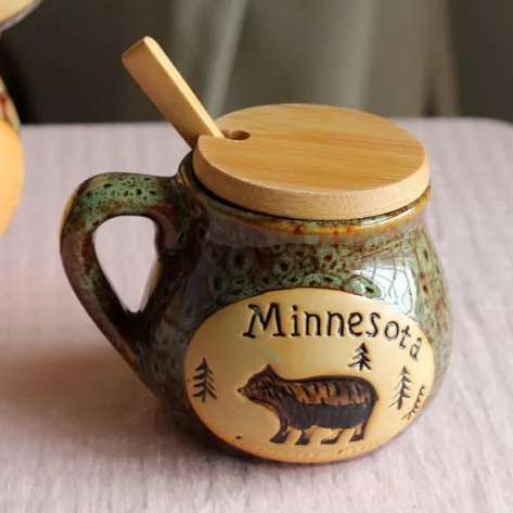 Диаметр 10*8.5 см Медведь/Бабочка/Оболочка Окрашена Фарфор Тату Чашка Кофе с