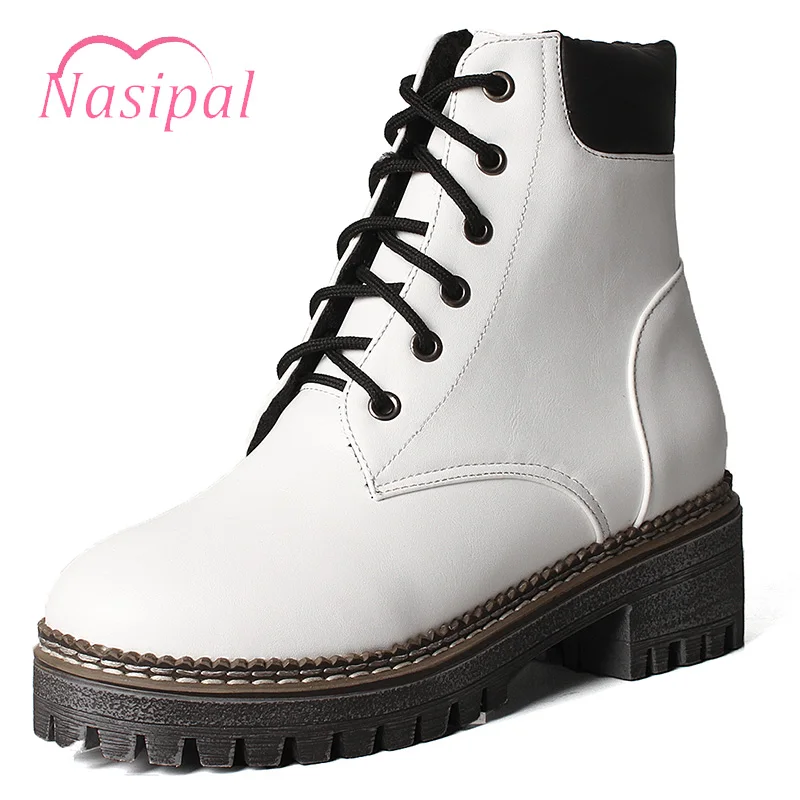 Nasipal Botas Женские ботильоны мотоботы толстая подошва женский Узелок платформы