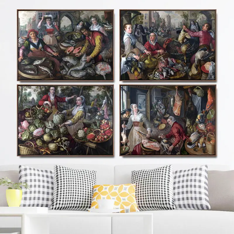 

Украшения дома картины напечатанные на холсте настенные панно для гостиной плакат печать на холсте картины бельгийский Joachim Beuckelaer