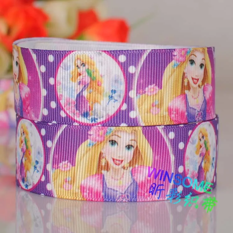 new 1&quot 25 mm Tangled princesse ribbon print grosgrain tape free shipping | Дом и сад