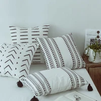 black white cushion cover home decoration 45x45cm35x50cm canvas pillow cover simple geometric printed nordic style