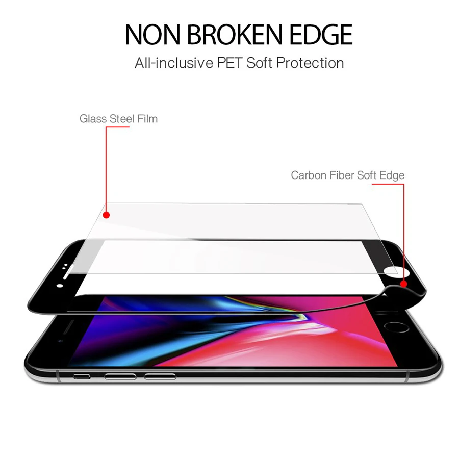 VALAM закаленное стекло для защиты экрана iPhone 7 9H твердость plus полное покрытие 3D