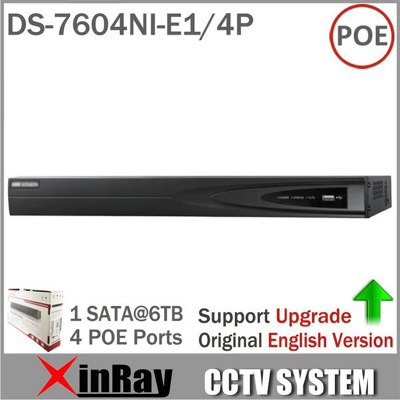 HIK DS 7604NI E1/4 P NVR экономичный 4CH POE для ip камеры CCTV система протокола ONVIF 4 Интерфейсы