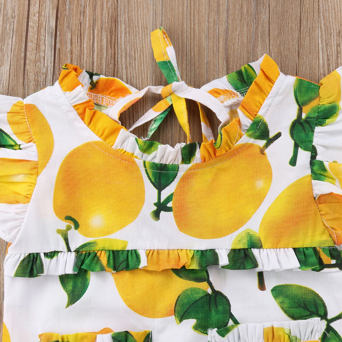 Комбинезон для новорожденных девочек с принтом лимона|Ромперы| |