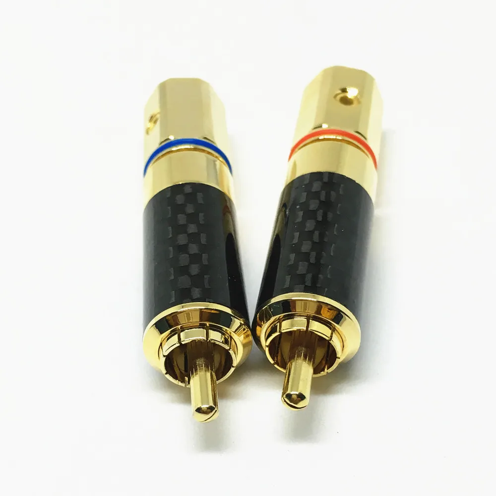 8 шт. Audiophile эвтектическая Медь 24 К позолоченный RCA штекер провода разъем припоя