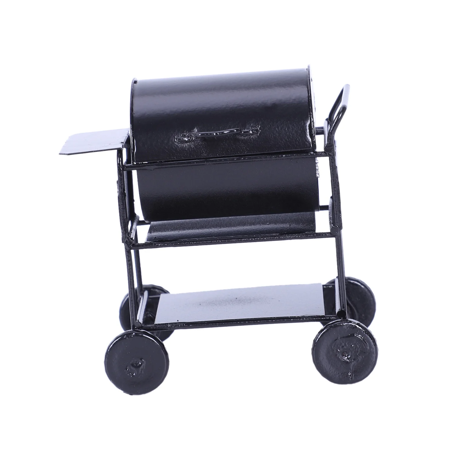 JEYL 1:12 Dollhouse Miniatures Mini Picnic Barbeque BBQ Roasting Oven Metal Kicthenware Accessories Black