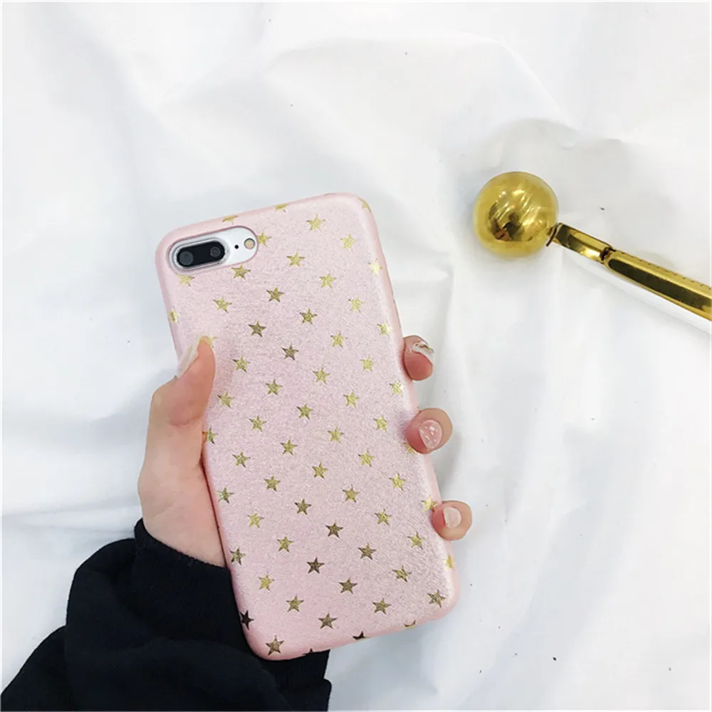 Lovebay чехол для телефона для iPhone X XR XS Max 8 7 6 6s Plus карамельный цвет Шелковый узор Золотая Звезда Обложка на заднюю панель из искусственной кожи чехол s Coque