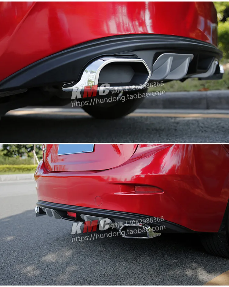 Подходит для Mazda 3 Axela 2013- задний бампер диффузор бамперы для губ защитная накладка ABS хромированная отделка 1Pes