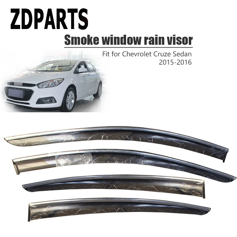 

ZDPARTS 4Pieces/Set Car Wind Deflector Sun Guard Rain Wind Vent Visor Cover Trim Accessories For Chevrolet Cruze Sedan 2015 2016