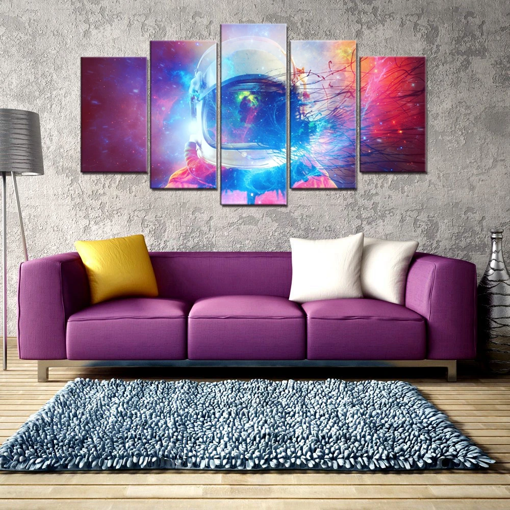 

Canvas Print Magic Interstellar Astronaut Cartoon Abstract Portrait Wall Art Painting for Restaurant Office Room Wall Decor