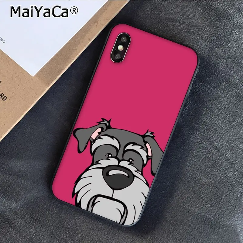 Чехол для телефона с изображением щенка шнауцера iphone 12 11 pro MAX 8 7 6 6S Plus X XS 5