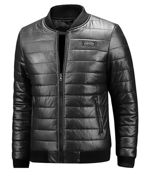 black PEILOW размера плюс M-6XL 7XL 8XL мотоциклетная кожаная куртка мужская зимняя бейсбольная кожаная одежда с воротником мужские кожаные куртки пальто - Цвет: black