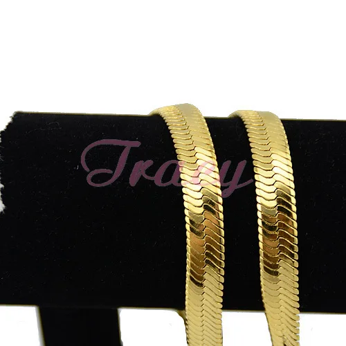 Мужская и женская цепочка 10 ММ золотого цвета ожерелье &quotелочка&quot модные гибкие