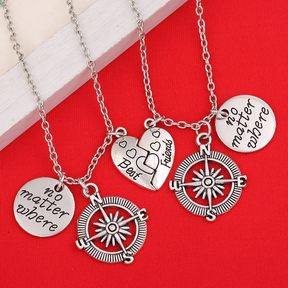 Лучшие друзья независимо от того где компас набор ожерелья из 2 частей ожерелье с