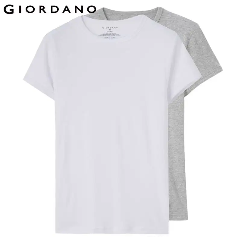 63White Giordano две приталеные футболки slim fit из натурального хлопка с короткими рукавами и круглым воротом,имеют несколько цветовых решений - Цвет: 63White