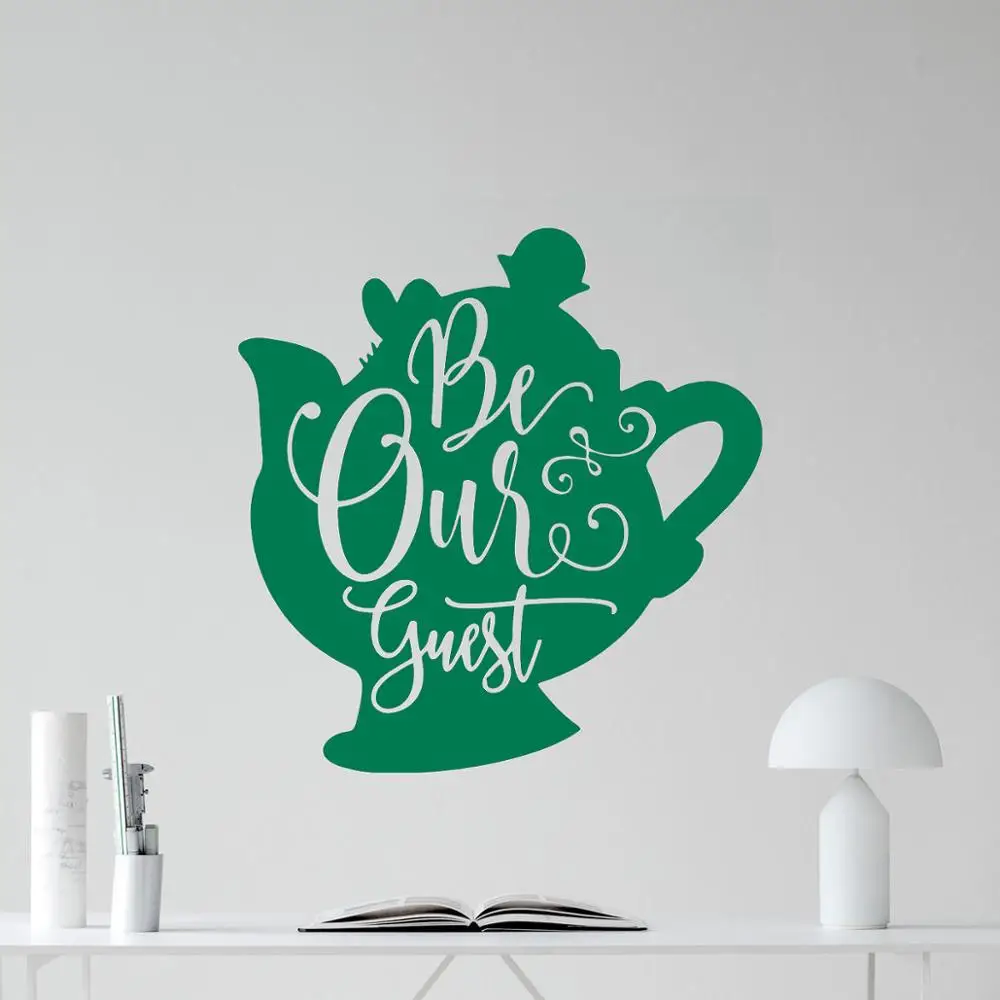 Наш гость Наклейка на стену знак чайник цитата для гостиной детской комнаты