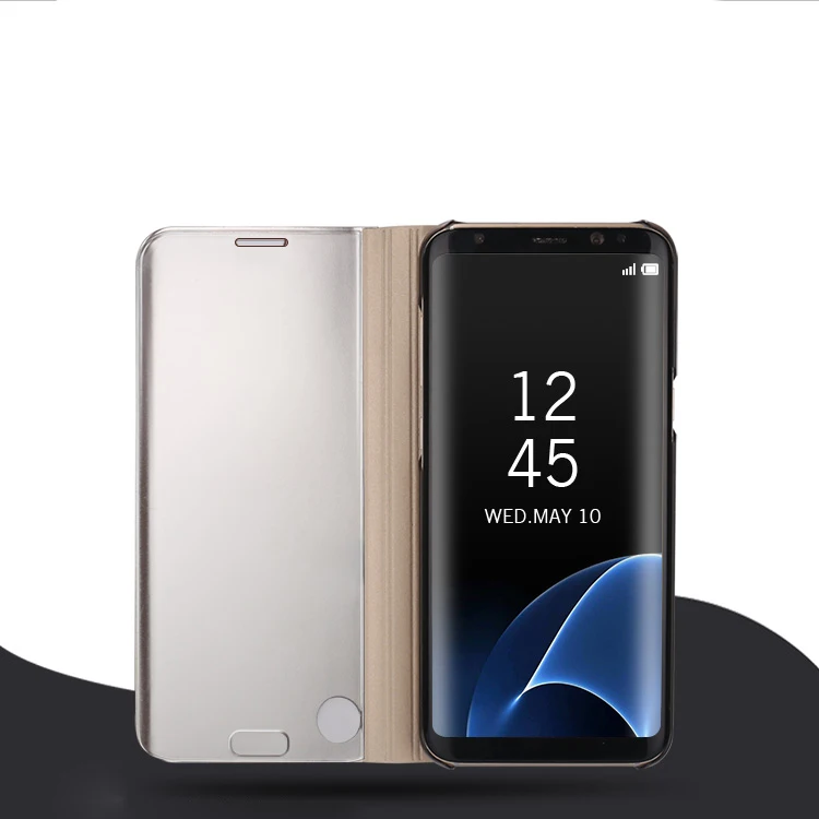 Для Samsung J330 случае поверхности зеркала Smart View стоят кожаный чехол аксессуар для