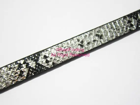 10x2mm Silver snake leather cord 10mm Flat | Украшения и аксессуары