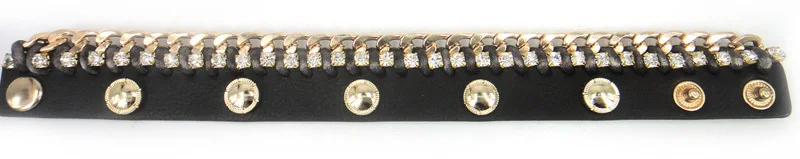 Женский кожаный браслет с кристаллами бесплатная доставка | Украшения и