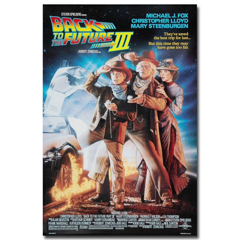 Back to the future автомобиля 1 2 3 классических фильм Искусство Шелковый плакат 13x20 24x36