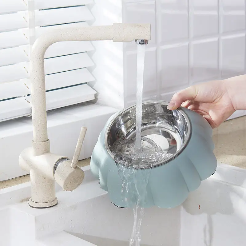 

Stainless Steel Dog Bowl Plastic Feeding Feeder Water Bowl For Puppy Small Dogs Feeding Feeders New Cat Food Bowls