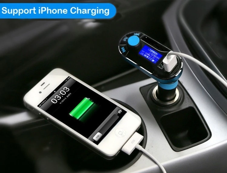 Беспроводной Bluetooth FM передатчик bluetooth автомобильный комплект handsfree Dual usb