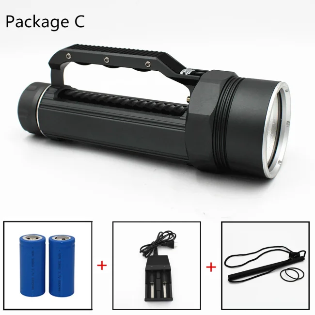 Gray Package C Uranusfire XHP70 светодиодный вспышка для подводного погружения и светильник 32650 Портативный внешний светодиодный тактический фонарь с 5000LM светильник Подводный фонарь лампа - Испускаемый цвет: Gray Package C