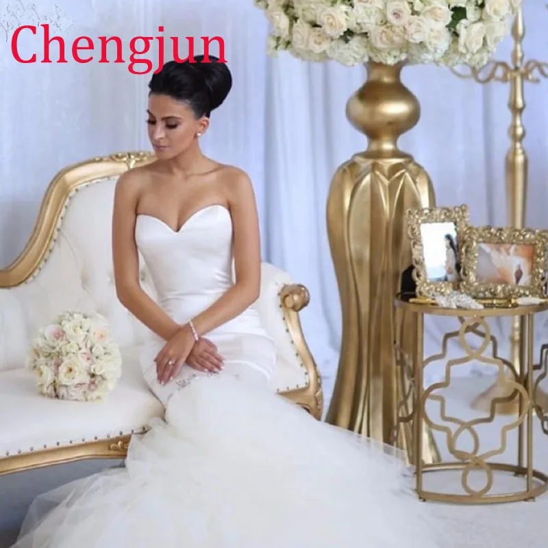 Chengjun западное женское свадебное платье с длинным рукавом и бусинами