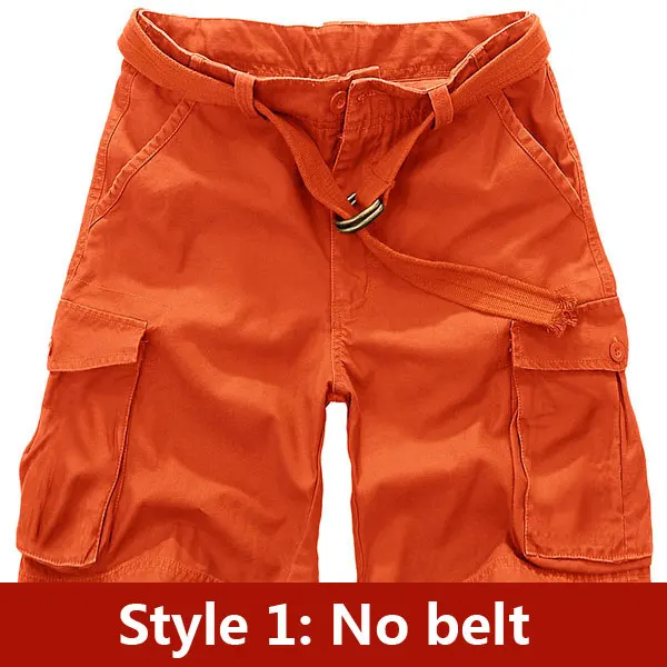 Style1 Orange Лидер продаж, мужские шорты,, летние шорты, хлопковые тонкие повседневные модные шорты, мужские тактические шорты, свободный стиль C888 - Цвет: Style1 Orange