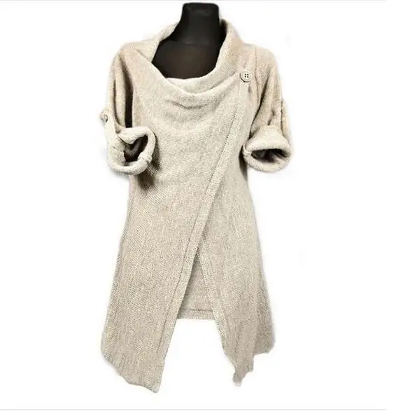 Женский Повседневный пуловер Однотонный свитер с длинными рукавами и воротником