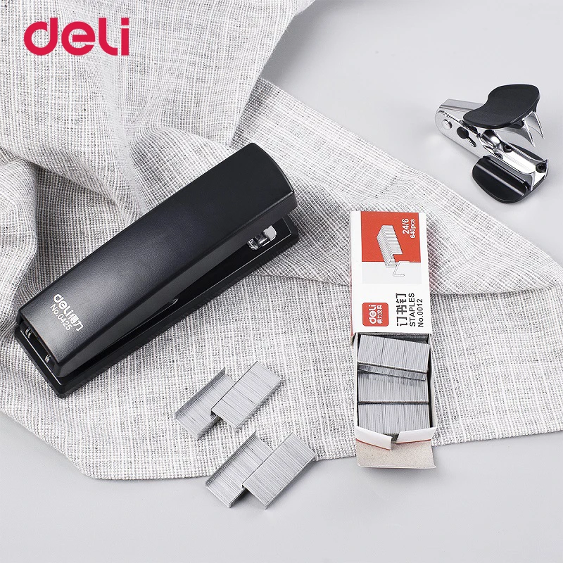 

Deli 0354 affordable office paper bookbinding set supply school quality paper stapler suit 24/6 staples portable staple remover