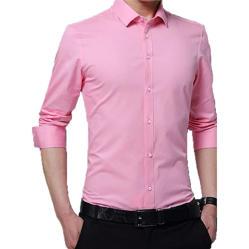 Мужская одежда осень 2018 тонкая деловая рубашка мужская повседневная с длинными