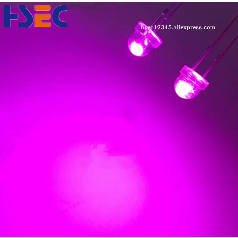1000 шт 5 мм соломенная шляпа Led розовый цвет 4 8 led светоизлучающий диод прозрачная