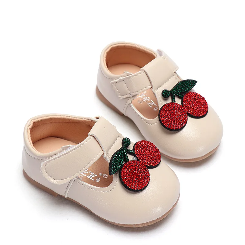 Новинка 2018 стильные детские туфли для девочек однотонные кожаные принцессы