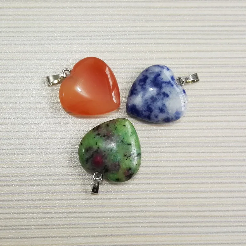 Подвеска из натурального камня в форме сердца 20 мм 50 шт./лот|stone pendant|pendant for