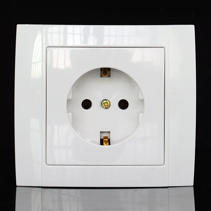 

Европейская розетка, настенная розетка по немецкому стандарту, безопасная одинарная розетка, сертифицированный CE, АБС-пластик, 90*82 мм, спецификация YW002