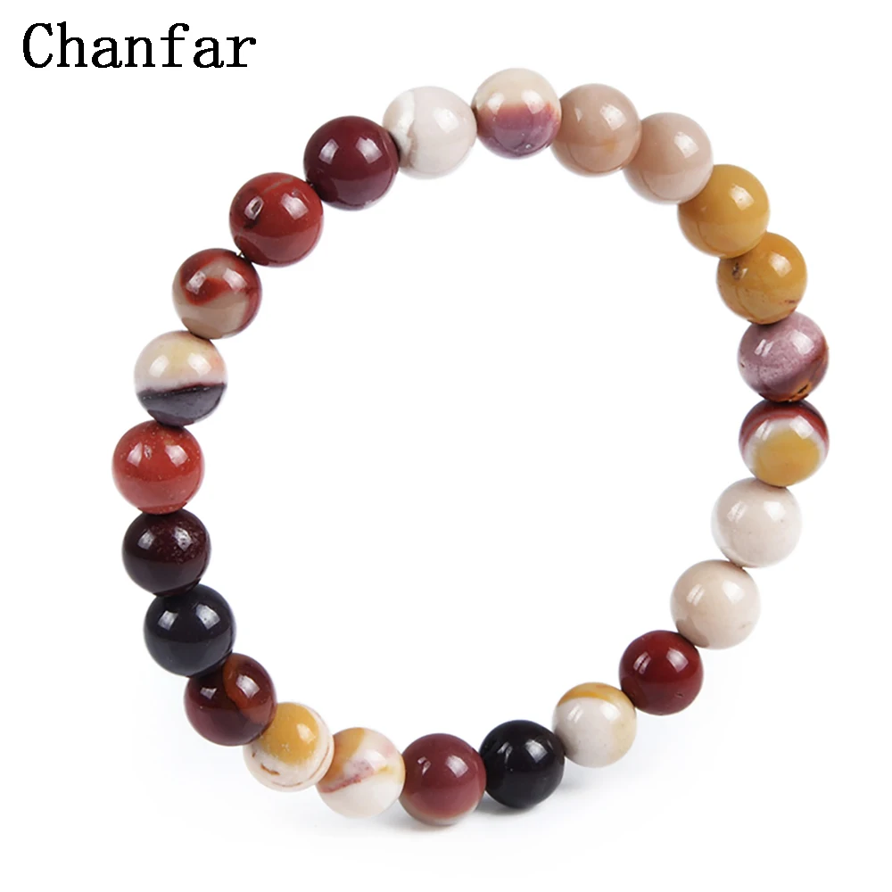 

Chanfar New Frost Round MultiColor loose Beads Semi-precious Natural Bracelet Women Men Jewelry