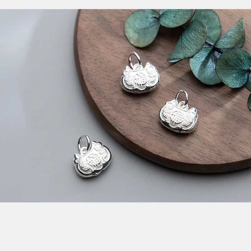 

UQBing 925 Sterling Silver 13*11*5.5mm Blessing Money Bag Long Life Lock Pendant Charm Beads For Women DIY Necklaces Pendants