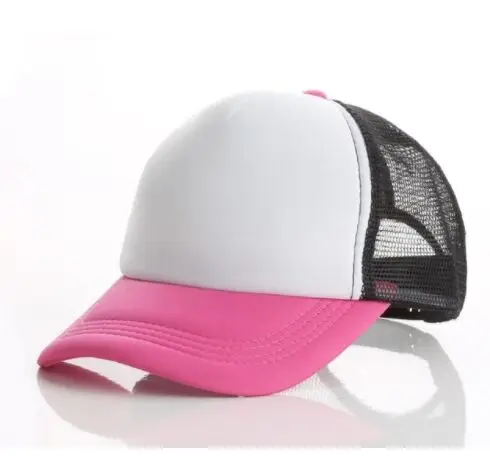 pink white black 5 шт./партия, летние мужские повседневные сетчатые бейсболки для взрослых, с принтом «сделай сам», индивидуальный дизайн логотипа, бейсболки, кепки, кепки, пляжные бейсболки - Цвет: pink white black
