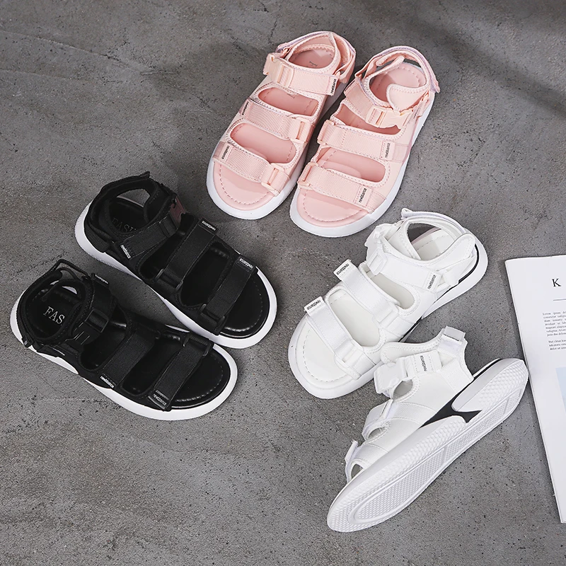 Женские сандалии на массивной платформе сетчатые пляжные толстой подошве