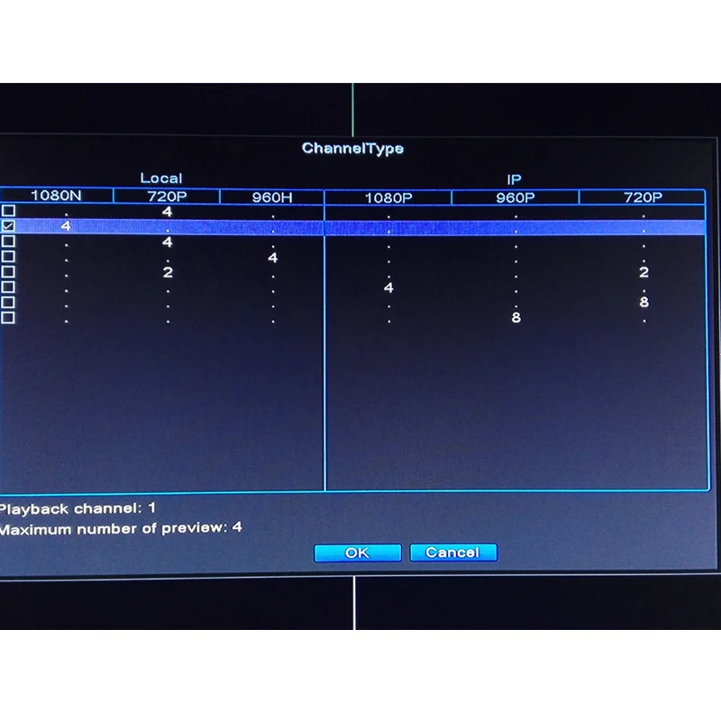 AHD DVR 4CH 1080N HVR 5 в 1 сети P2P ONVIF безопасности гибридный цифровой видео