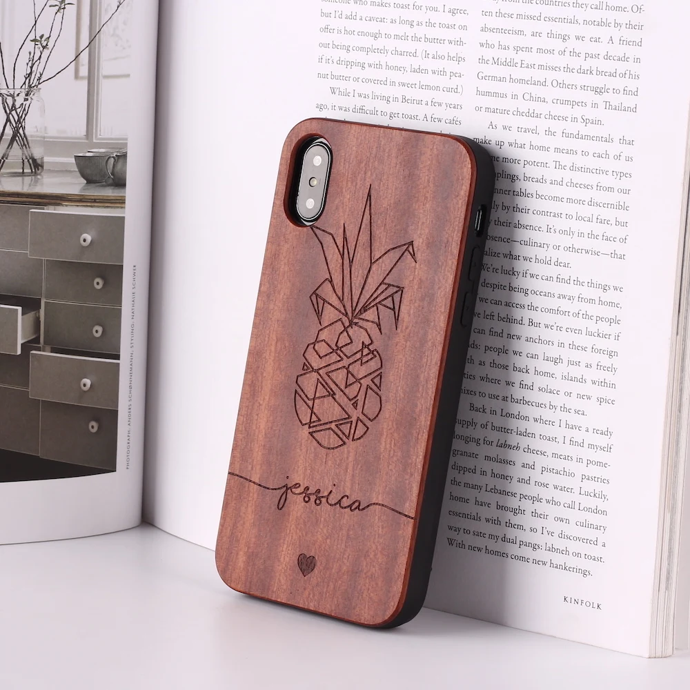 Pineapple-RoseWood-1 Карта мира Король Лев компас ананас персонализированный пользовательский деревянный чехол для телефона для iPhone 11 Pro Max XS Max 7 7Plus 8 8Plus X - Цвет: Pineapple-RoseWood-1