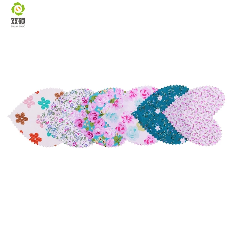 Сердце Форма с зуба edg хлопок лоскутное Ткань Шарм квартале пучки для Вышивание DIY