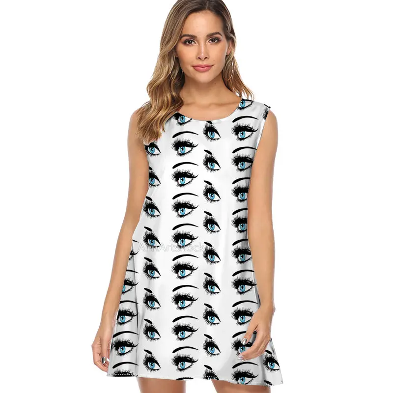 Женское платье с тропическим принтом в виде пальм летнее шифоновое мини