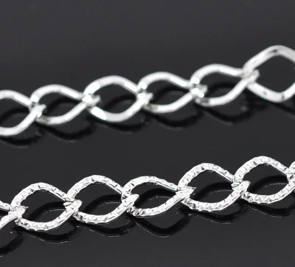 Посеребренный сплав 9 мм x 7 (3/8 &quotx 2/8&quot) 1 м Новый|Ювелирная фурнитура и компоненты|
