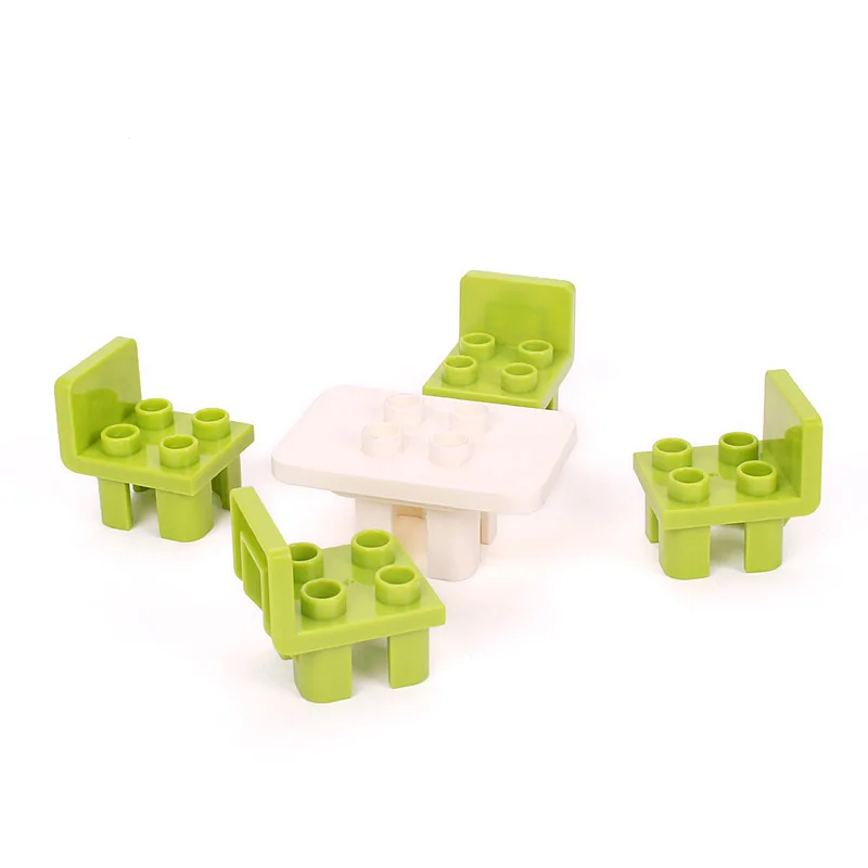 Большие строительные блоки собранные окна игрушечный домик горка стол обучающие