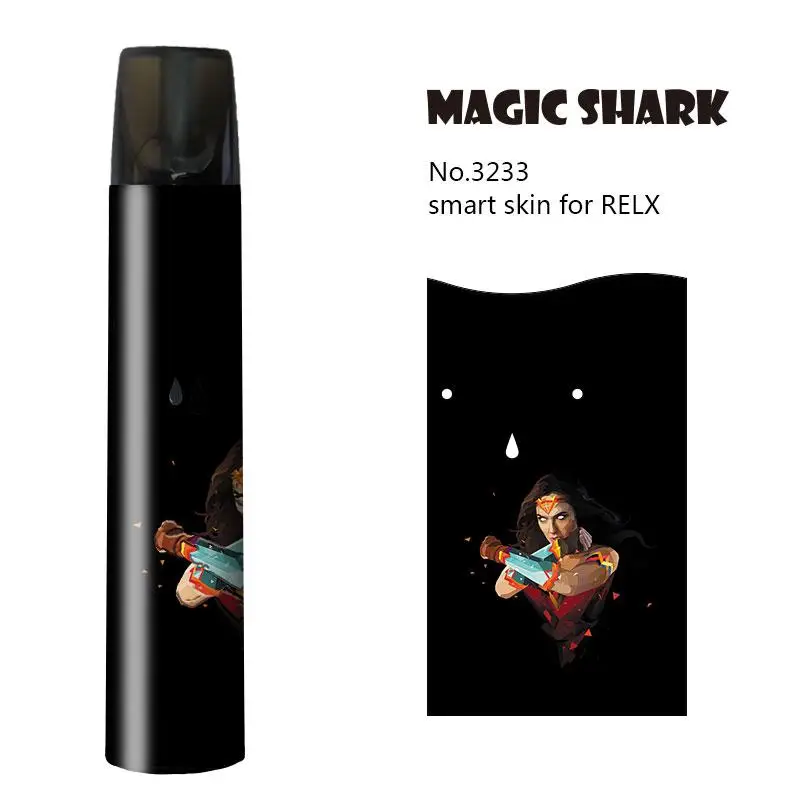Magic Shark Crayon Shinchan Batman Wonder Woman Frog 2.5D ПВХ наклейка для Relx чехол пленка E Cigarette 3233-3253 |