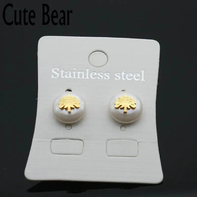 Женские серьги из нержавеющей стали с искусственным жемчугом|brand stud earrings|fashion